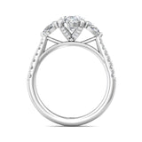 Sugarock Three Stone 14K White Gold Engagement Ring DEF VVS-VS