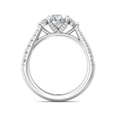 Sugarock Three Stone 14K White Gold Engagement Ring DEF VVS-VS