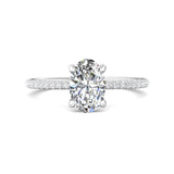 Sugarock Micropave 14K White Gold Engagement Ring DEF VVS-VS
