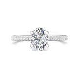 Sugarock Micropave 14K White Gold Engagement Ring DEF VVS-VS