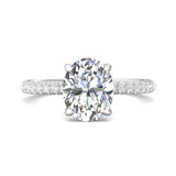 Sugarock Micropave 14K White Gold Engagement Ring DEF VVS-VS