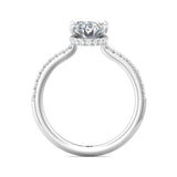 Sugarock Micropave 14K White Gold Engagement Ring DEF VVS-VS