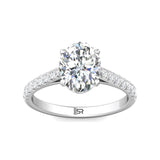 Sugarock Micropave 14K White Gold Engagement Ring DEF VVS-VS