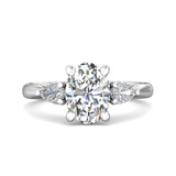 Sugarock Three Stone 14K White Gold Engagement Ring DEF VVS-VS