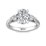 Sugarock Three Stone 14K White Gold Engagement Ring DEF VVS-VS