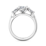 Sugarock Three Stone 14K White Gold Engagement Ring DEF VVS-VS