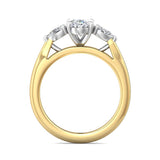 Sugarock Three Stone 18K Yellow Gold Shank And White Gold Top Engagement Ring DEF VVS-VS