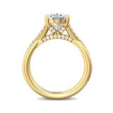 Sugarock Split Shank 14K Yellow Gold Engagement Ring DEF VVS-VS