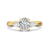 Sugarock Three Stone 14K Yellow Gold Engagement Ring DEF VVS-VS