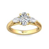 Sugarock Three Stone 14K Yellow Gold Engagement Ring DEF VVS-VS