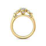 Sugarock Three Stone 14K Yellow Gold Engagement Ring DEF VVS-VS