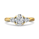Sugarock Three Stone 14K Yellow Gold Engagement Ring DEF VVS-VS