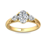 Sugarock Three Stone 14K Yellow Gold Engagement Ring DEF VVS-VS