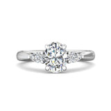 Sugarock Three Stone Platinum Engagement Ring DEF VVS-VS