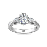 Sugarock Three Stone Platinum Engagement Ring DEF VVS-VS