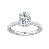 Sugarock Micropave 18K White Gold Engagement Ring DEF VVS-VS
