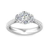 Sugarock Three Stone 18K White Gold Engagement Ring DEF VVS-VS