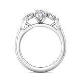 Sugarock Three Stone 18K White Gold Engagement Ring DEF VVS-VS