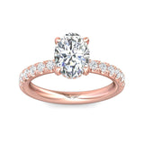 Sugarock Micropave 18K Rose Gold Engagement Ring DEF VVS-VS