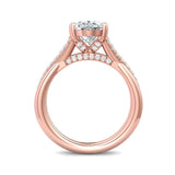 Sugarock Split Shank 18K Rose Gold Engagement Ring DEF VVS-VS