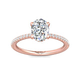 Sugarock Micropave 18K Rose Gold Engagement Ring DEF VVS-VS