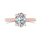 Sugarock Micropave 18K Rose Gold Engagement Ring DEF VVS-VS
