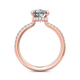 Sugarock Micropave 18K Rose Gold Engagement Ring DEF VVS-VS