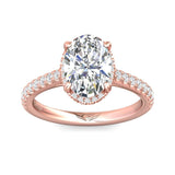 Sugarock Micropave 18K Rose Gold Engagement Ring DEF VVS-VS