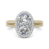 Sugarock Split Shank 14K White Top And Yelow Gold Shank Engagement Ring DEF VVS-VS
