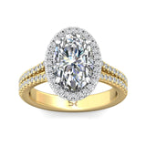 Sugarock Split Shank 14K White Top And Yelow Gold Shank Engagement Ring DEF VVS-VS