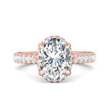 Sugarock Micropave 14K Rose Gold Engagement Ring DEF VVS-VS