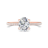 Sugarock Micropave 14K Rose Gold Engagement Ring DEF VVS-VS