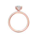 Sugarock Micropave 14K Rose Gold Engagement Ring DEF VVS-VS