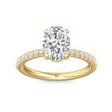 Sugarock Micropave 18K Yellow Gold Engagement Ring DEF VVS-VS