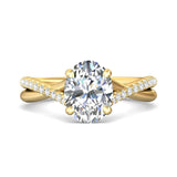 Sugarock Split Shank 18K Yellow Gold Engagement Ring DEF VVS-VS