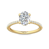 Sugarock Micropave 18K Yellow Gold Engagement Ring DEF VVS-VS