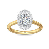 Sugarock Solitaire 18K Yellow Gold Shank And White Gold Top Engagement Ring DEF VVS-VS
