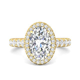 Sugarock Micropave Halo 14K Yellow Gold Engagement Ring DEF VVS-VS
