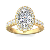 Sugarock Micropave Halo 14K Yellow Gold Engagement Ring DEF VVS-VS