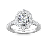 Sugarock Micropave Halo Platinum Engagement Ring DEF VVS-VS