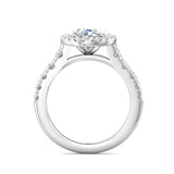 Sugarock Micropave Halo Platinum Engagement Ring DEF VVS-VS