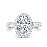 Sugarock Micropave Halo 18K White Gold Engagement Ring DEF VVS-VS