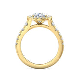 Sugarock Micropave Halo 18K Yellow Gold Engagement Ring DEF VVS-VS