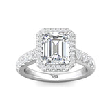 Sugarock Micropave Halo 14K White Gold Engagement Ring DEF VVS-VS