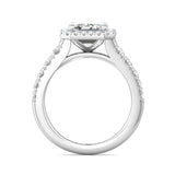 Sugarock Micropave Halo 14K White Gold Engagement Ring DEF VVS-VS