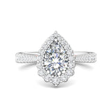 Sugarock Micropave Halo 14K White Gold Engagement Ring DEF VVS-VS