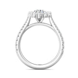 Sugarock Micropave Halo 14K White Gold Engagement Ring DEF VVS-VS