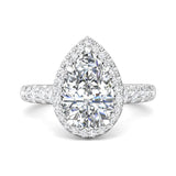 Sugarock Micropave Halo 14K White Gold Engagement Ring DEF VVS-VS