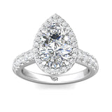 Sugarock Micropave Halo 14K White Gold Engagement Ring DEF VVS-VS