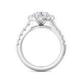 Sugarock Micropave Halo 14K White Gold Engagement Ring DEF VVS-VS
